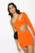 Vestido c Hueco Cintura y 1 Manga Larga Famina - tienda online