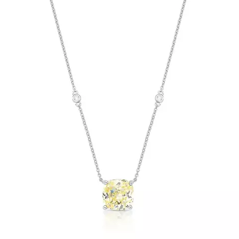 Colar Prata Rodinada Moissanite Amarelo - comprar online