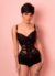 Corset Waist Cincher Aerial Straps em Tela Preto