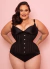 Corset Underbust Múltiplos Painéis em Sarja Com Ancas Preto na internet