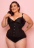 Corset Underbust Múltiplos Painéis em Sarja Com Ancas Preto - Ferrer Corsets
