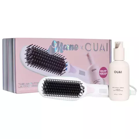 Ouai x Mane - Escova alisadora aquecida anti-frizz e conjunto de valor para cabelos - comprar online