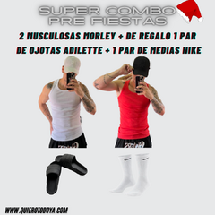 2 Musculosas Morley + De regalo 1 par de Ojotas Adilette + par de medias Nike