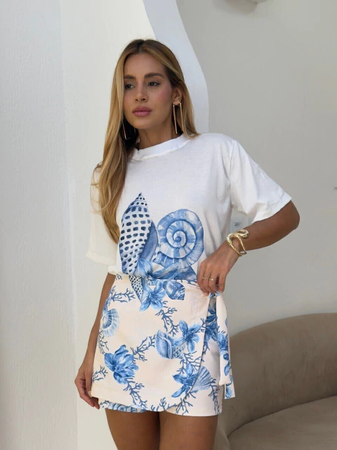 Short Saia Mia - Mar Azul