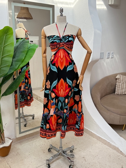Vestido Agnes - Barrado preto