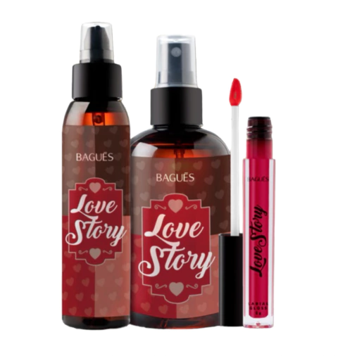 Set love story: Aceite humectante sensorial + aromatizante ambiental + gloss