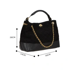 BOLSA GRANDE BOHO LUIZA BARCELOS CAMURÇA PRETA 77771375