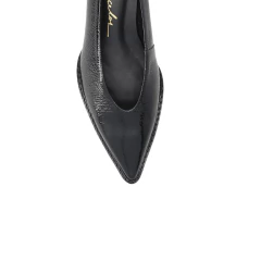 SCARPIN KITTEN HEEL LUIZA BARCELOS COURO PRETO 14070003