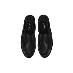 MOCASSIM MULE LUIZA BARCELOS DRAPEADO COURO PRETO 50460002 - loja online