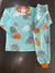 Pijama em malha longo turquesa gato 440