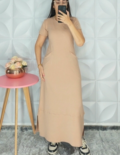 vestido longo em moletinho