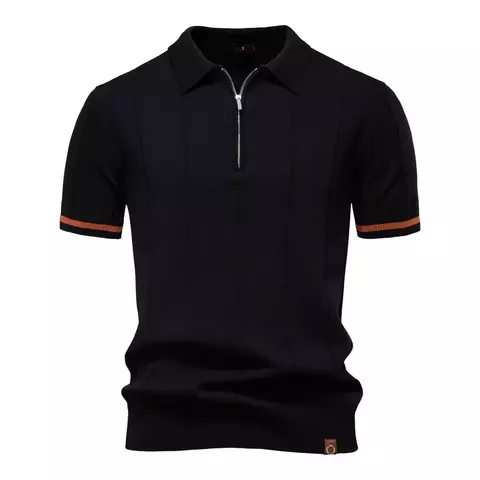 Camisa polo masculina de algodão