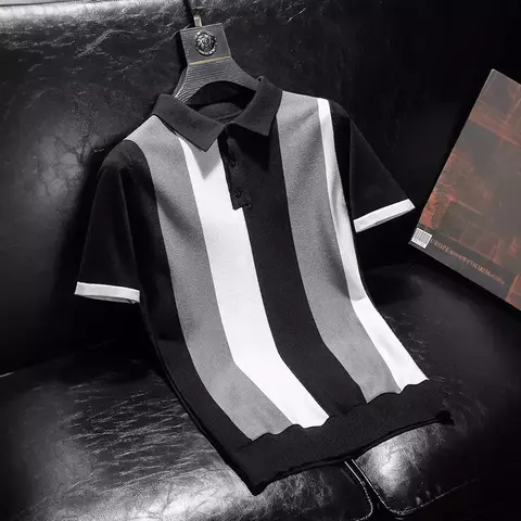Camisa polo de seda gelo