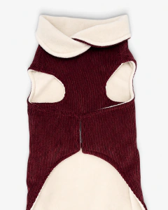 Roupa pet Cotelê Dachs [Marsala com bege] na internet
