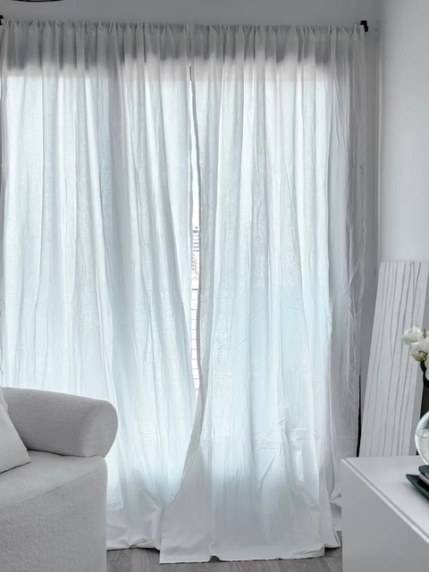 Cortina Tusor 140x240 Algodon 2 Paños