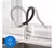 Griferia De Cocina Canilla GRC02 Monocomando Lavatorio Cuello Goma Acabado Cromado Color Negro