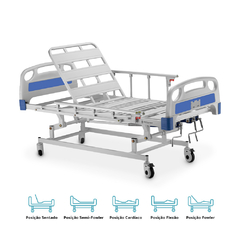 Cama Hospitalar DX3 3 Movimentos até 150 Kg Dellamed