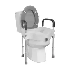 Assento Sanitário Elevado com Barras Laterais de Apoio - Longevitech