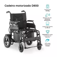 Cadeira de Rodas Motorizada Dobrável até 120 kg Assento de 48 cm D800 Dellamed - comprar online