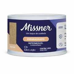 Esparadrapo Impermeável Bege Missner 2,5cm x 4,5m