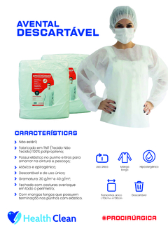 Avental descartável com 10un