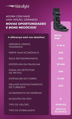 Bota imobilizadora Longa pop - HIDROLIGHT - Cirúrgica Líder