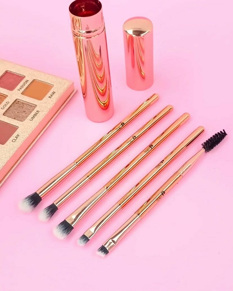 Kit Brocha Ojos Metalica Oro Rosa Trendy - comprar en línea