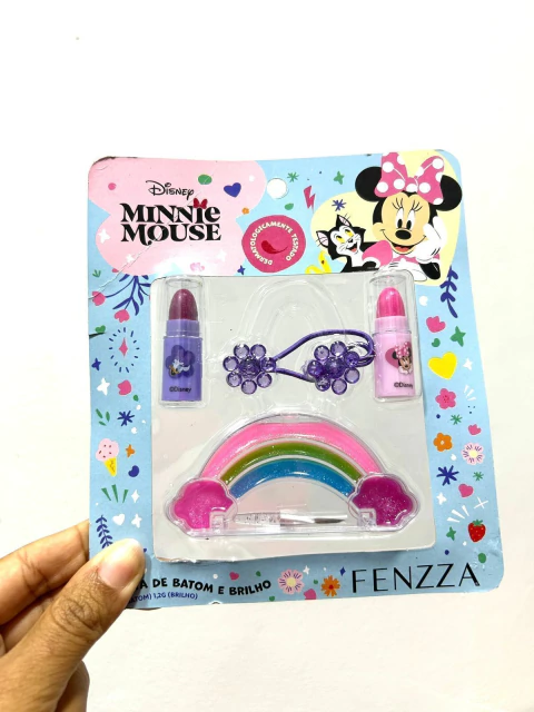 Paleta de Batom e Brilho Fenzza Minnie Mouse Infantil