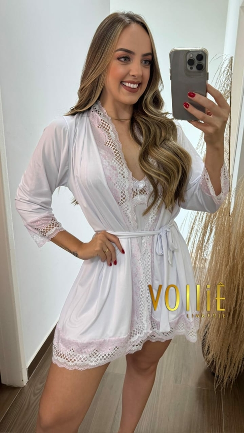 Robe Romantic - Branco bicolor