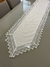 CAMINHO DE MESA TECIDO ALGODÃO COM LINHO, RENDA GUIPIR WHITE 1,5 m