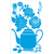 ST-443 / STENCIL BULE E FLORES 21X34 cm - comprar online