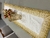 CAMINHO DE MESA TECIDO ALGODÃO COM LINHO, RENDA DE ORGANZA DOURADA 1,5 m na internet