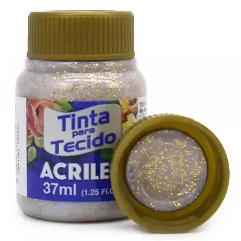 TINTA TECIDO GLITTER OURO /37ML