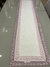 CAMINHO DE MESA TECIDO ALGODÃO COM LINHO, RENDA DE ORGANZA LILÁS SECO 1 m