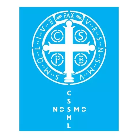 STB178 / STENCIL MEDALHA DE SÃO BENTO 20X25