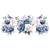 TRANSFER TEXTIL BARRADO LILLI ROSAS AZUIS 27,5 CM X 12,8 CM - comprar online