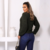 BLUSA AMPLA DE TRICOT MANGA LONGA REVANCHE VERDE MILITAR - comprar online
