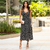 VESTIDO MIDI FLORAL REVANCHE PRETO
