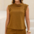 CONJUNTO ALFAIATARIA BLUSA E CALÇA COM PREGAS ANTONELLA MARROM - comprar online