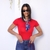 BLUSA BABY LOOK BASICA REVANCHE SYLFAENOL VERMELHO ESCARLATE