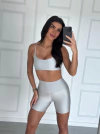Conj. com Shorts Modelador Forrado e Top alça regulável - Cromo - comprar online