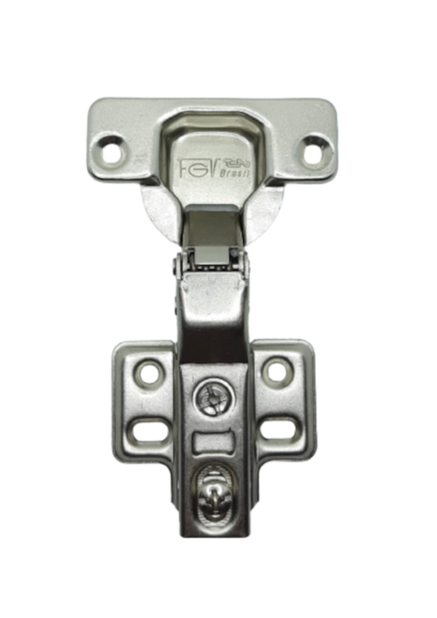 Dobradiça 35 mm Slow com Calço Duplo Fixo Curva - FGV