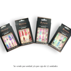 UÑAS POSTIZAS BALLERINA CON DISEÑOS RYHANA COD.52044