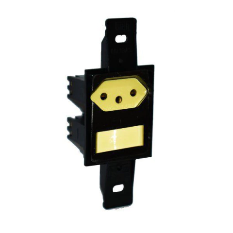 Interruptor Simples + Tomada 2P+T 10A -Sem Placa - Preto - Weg