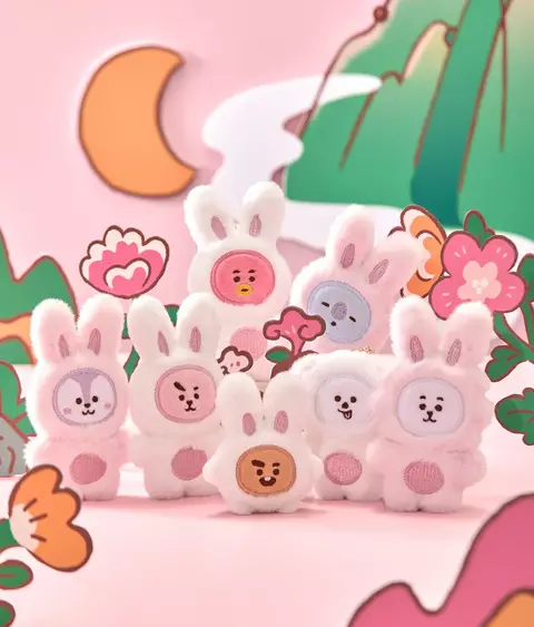 BT21 K-Rabbit Goods - Flat Plush Keyring