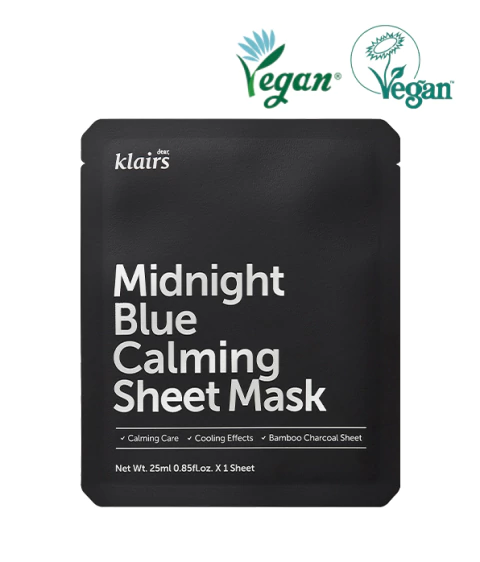 KLAIRS Midnight Blue Calming Sheet Mask 25ml*10ea (Máscara Facial Noturna)