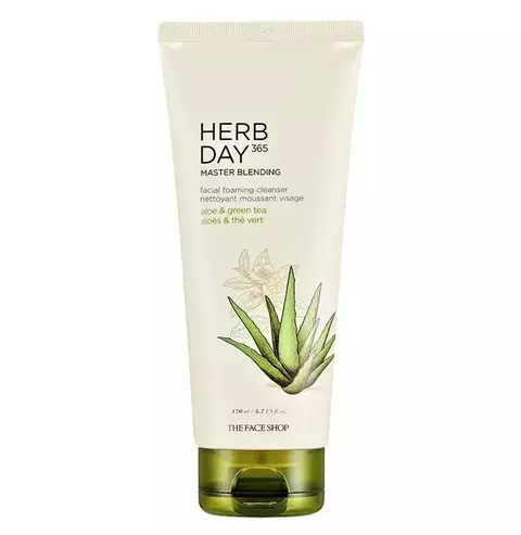 THE FACE SHOP Herb Day 365 Master Blending Foaming Cleanser Aloe & Green Tea 170ml (Espuma de Limpeza)