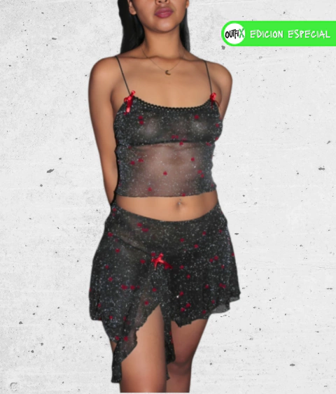 Conjunto Corazon | Top + Mini | Tul