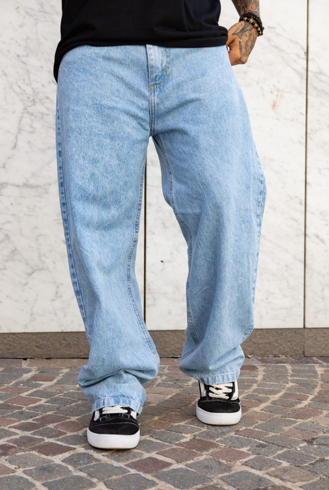 Jeans baggy celeste - comprar online