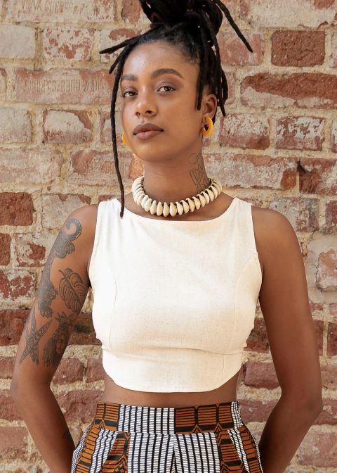 Cropped Iemanjá Linho - comprar online